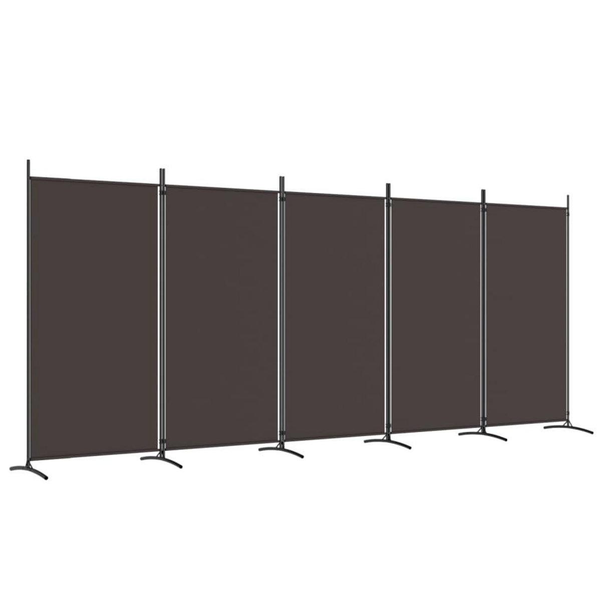 VIDAXL Cloison de separation 5 panneaux Marron 433x180 cm Tissu