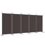 Voir la diapositive 2 : VIDAXL Cloison de separation 5 panneaux Marron 433x180 cm Tissu