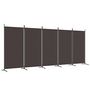Voir la diapositive 2 : VIDAXL Cloison de separation 5 panneaux Marron 433x180 cm Tissu