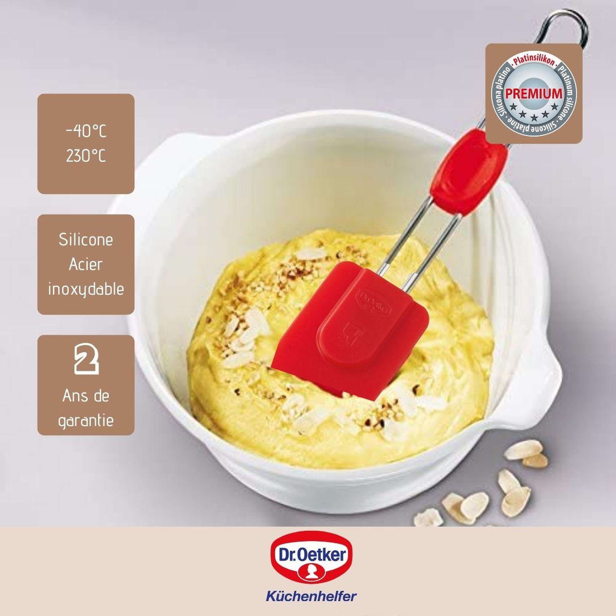 Voir la diapositive 4 : DR.OETKER Set de 2 ustensiles de pâtisserie spatule silicone dr oetker flexxibel love