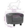 Voir la diapositive 6 : VIDAXL Canape pour chien Gris 48x48x32 cm Peluche et similicuir