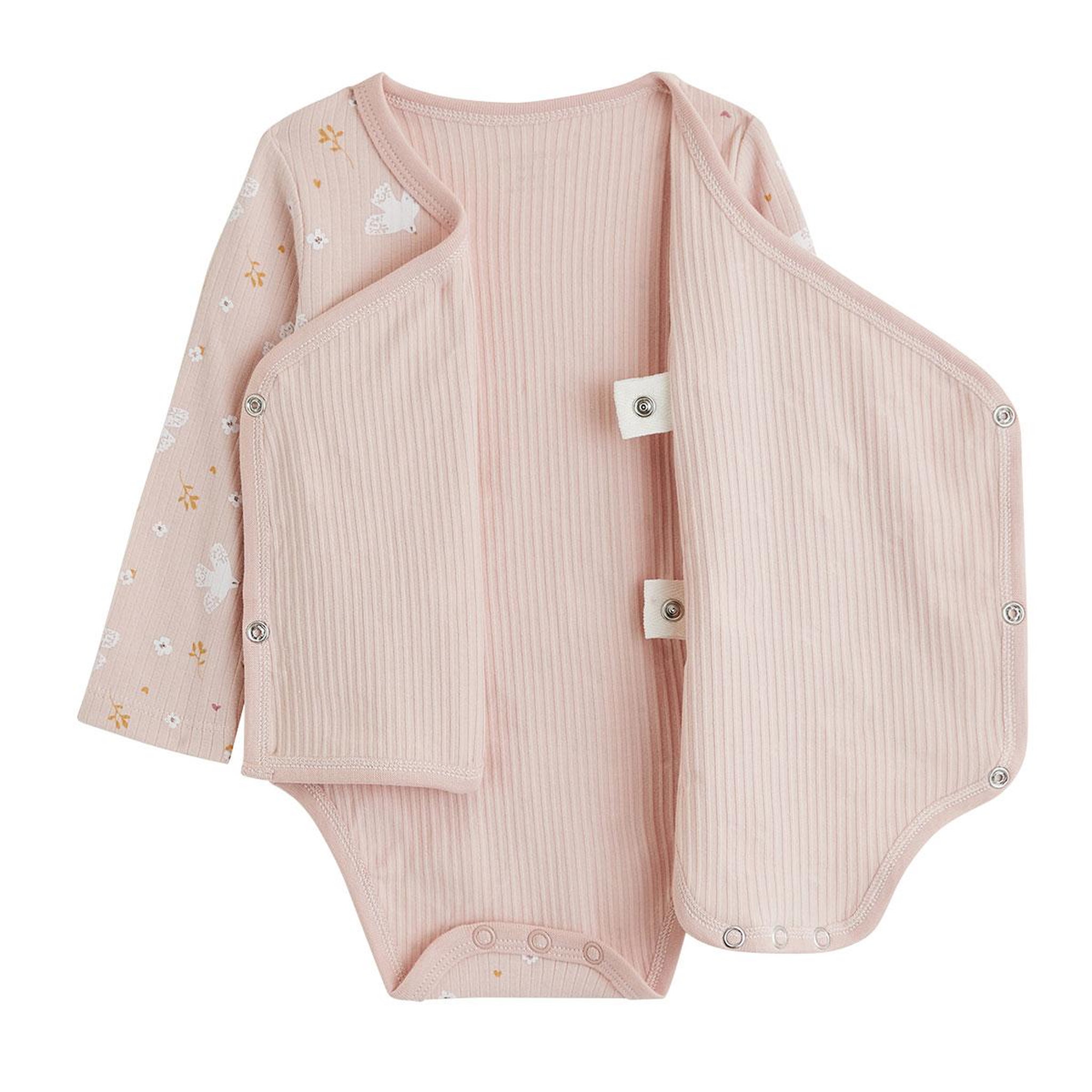 Voir la diapositive 3 : PETIT BEGUIN Lot de 2 bodies bébé manches longues ouverture croisée miette