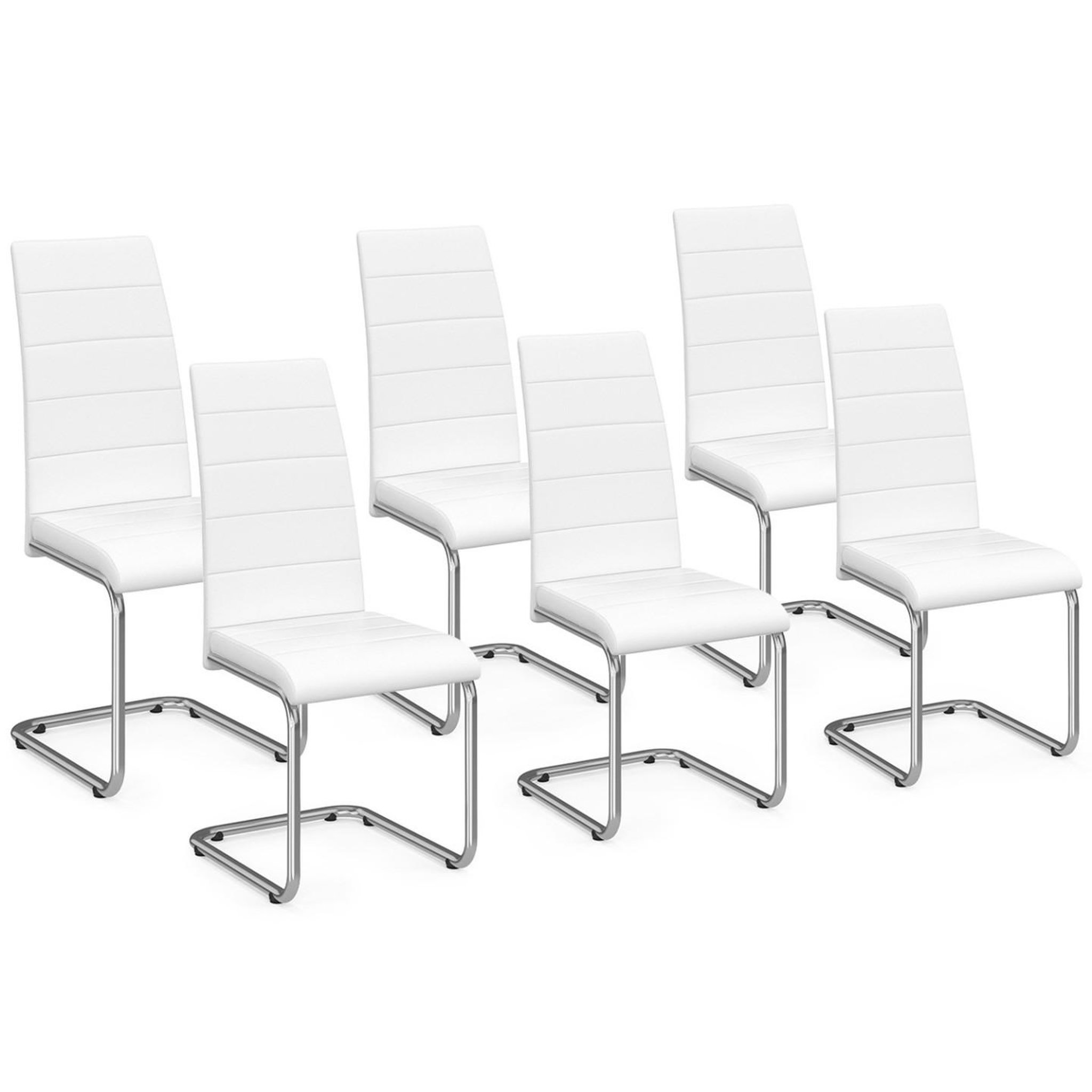 ID MARKET Lot de 6 chaises mia blanches pour salle à manger