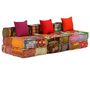 Voir la diapositive 5 : VIDAXL Pouf modulaire a 3 places Patchwork Tissu