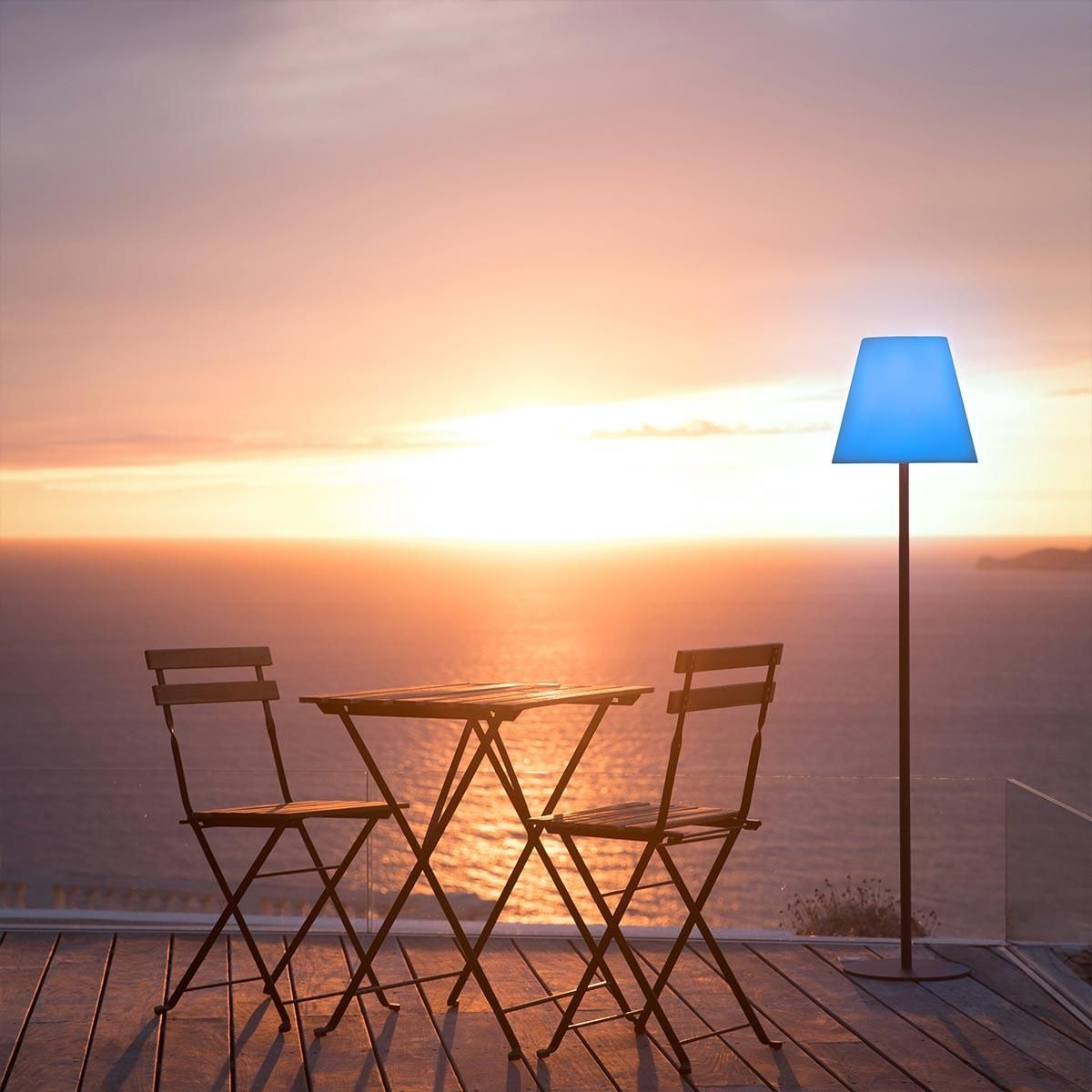 Lumisky Lampadaire extérieur sans fil STANDY Blanc Polypropylène H150CM