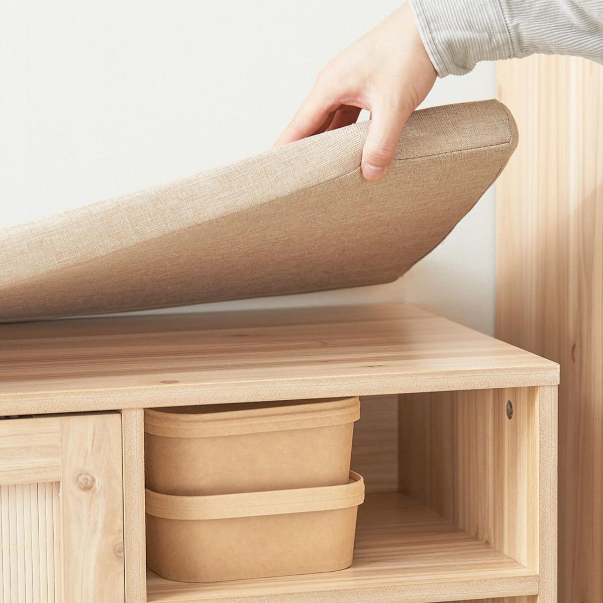 SOBUY SoBuy - Banc de rangement à chaussures avec deux portes - Nature - 121x35x49cm - Nordique - FSR163-N