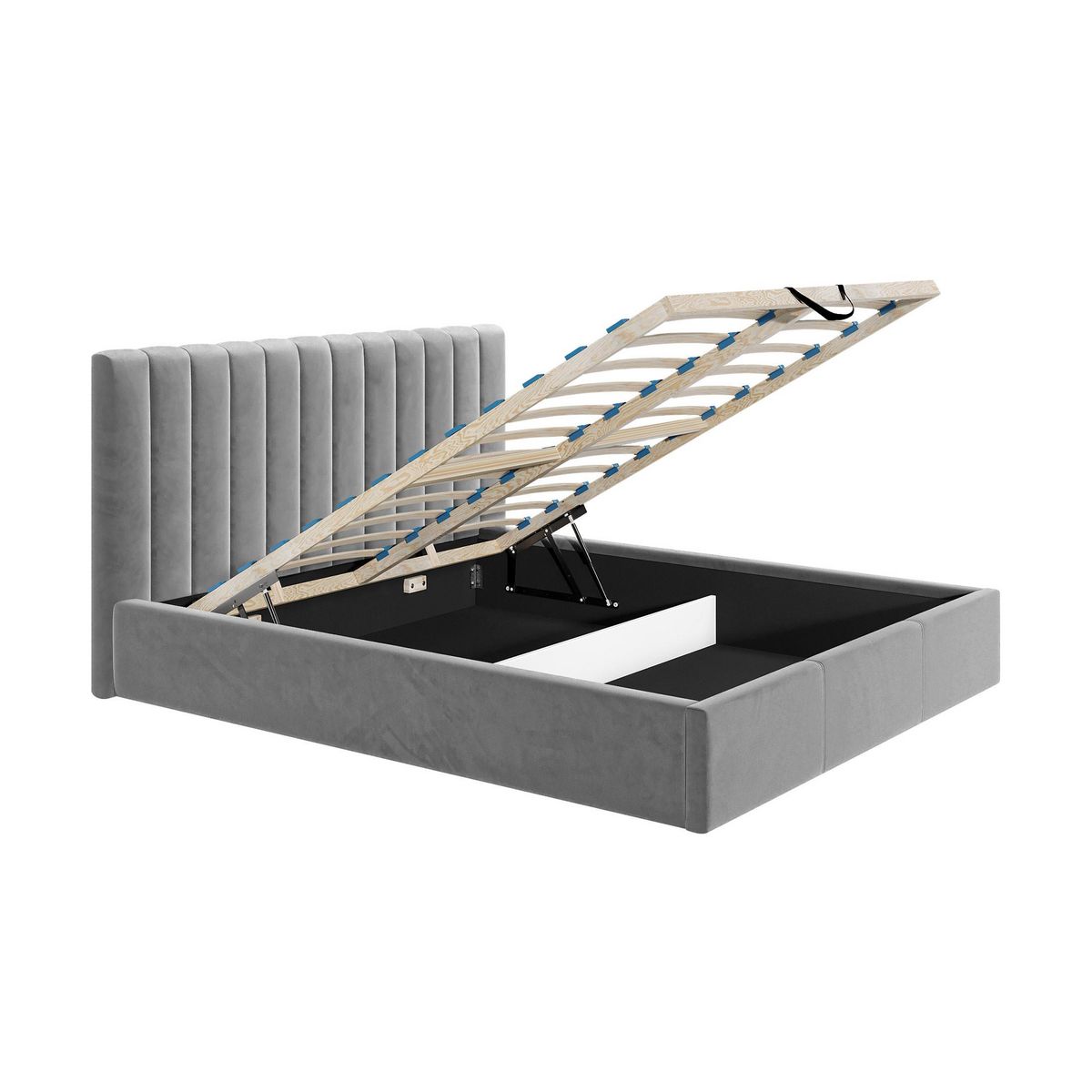 BEST MOBILIER Rosario - lit coffre - 140x200 - sommier inclus - en velours