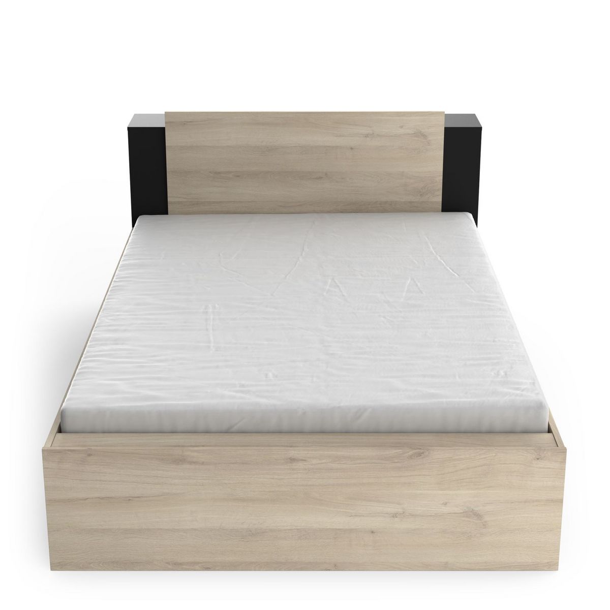 Lit 140x190/200 cm avec rangements 2 tiroirs 2 niches LOREDANA