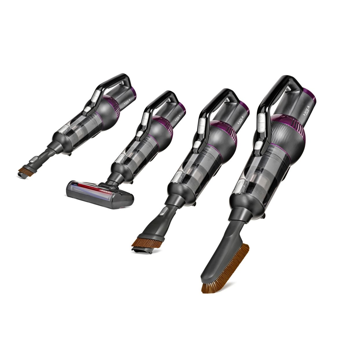 VIOLA Aspirateur Balai AIRB600 Sans Fil, Fonction de Lavage, Lampe UV-C stérilisante, Puissante 600W, Animal Kit, Autonomie 1h20, Silencieux