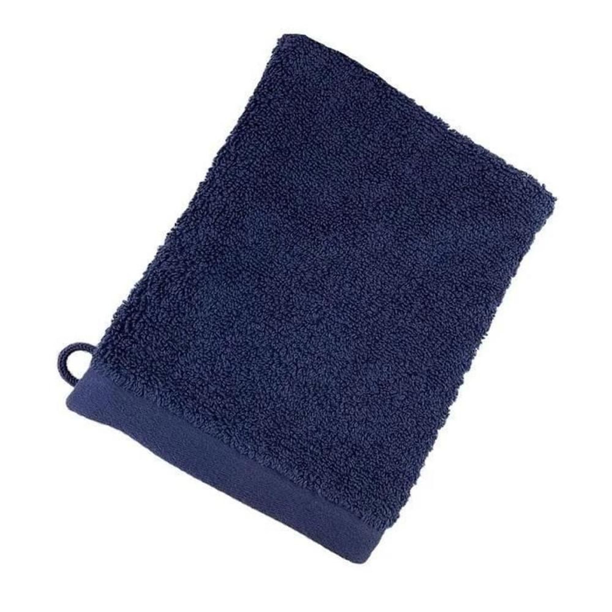 Lot de 6 gants de toilette en coton bleu et naturel, éponge à boucles douces, pour salle de bain