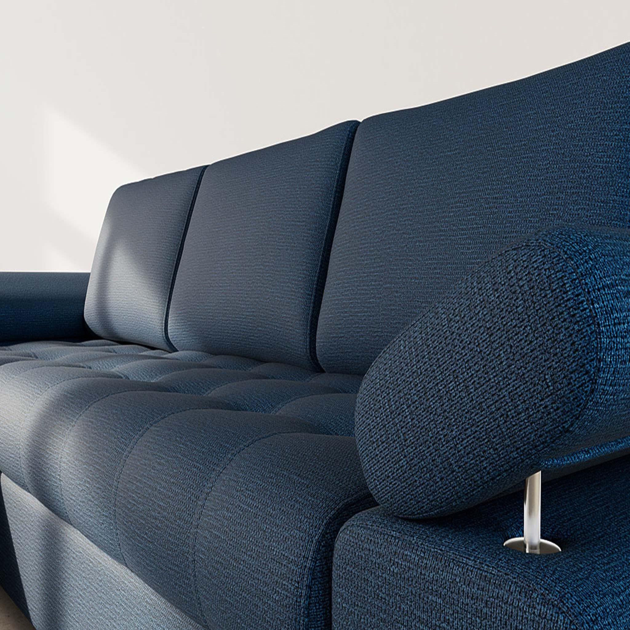 Voir la diapositive 5 : BEST MOBILIER Bianca - canapé d'angle gauche 4 places convertible avec coffre en tissu texturé