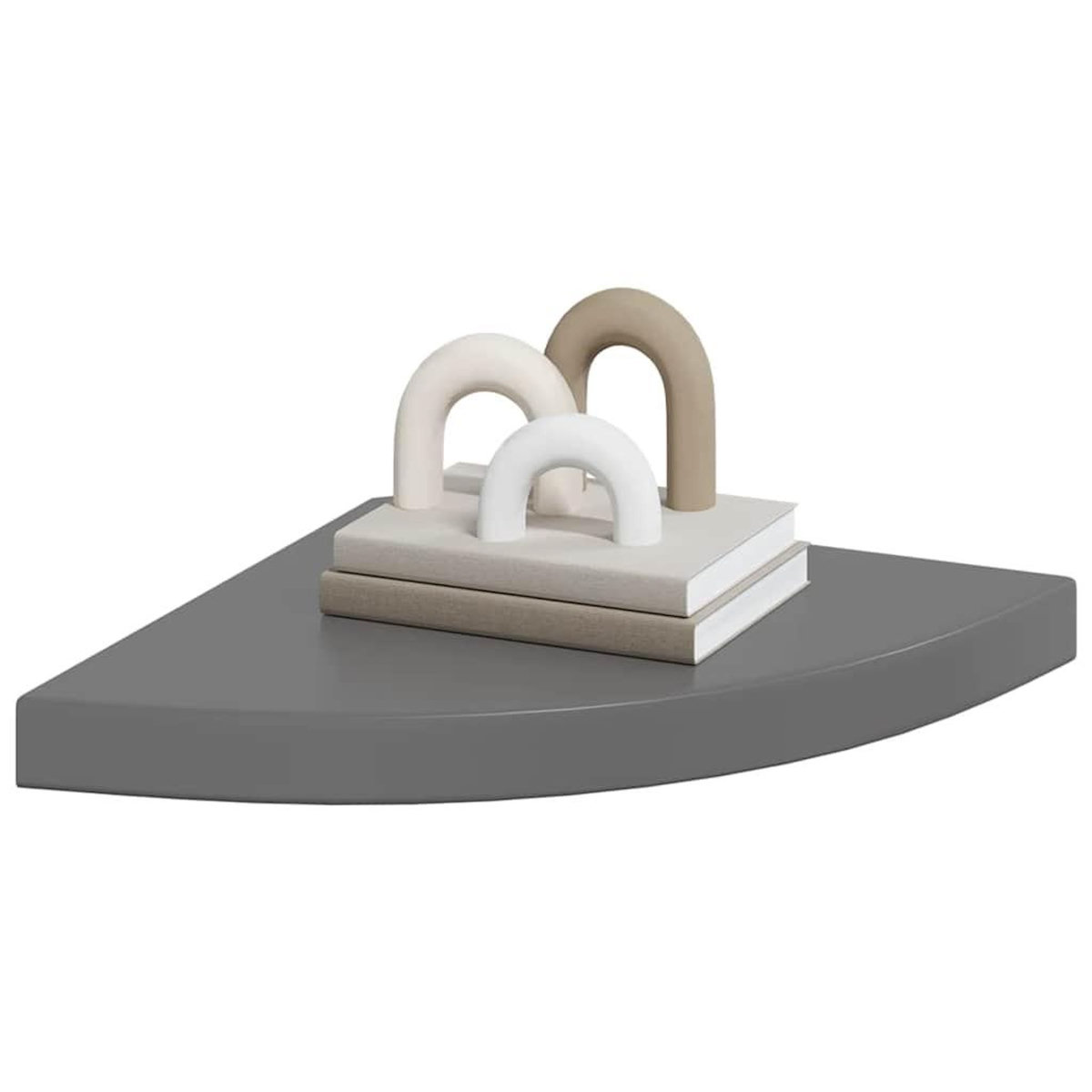 VIDAXL Etageres d'angle flottantes 4 pcs gris brillant 35x35x3,8cm MDF