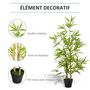 Voir la diapositive 5 : OUTSUNNY Outsunny Bambou artificiel hauteur 1,2 m 369 feuilles denses réalistes pot inclus noir avec lichen vert