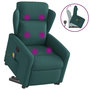 Voir la diapositive 1 : VIDAXL Fauteuil inclinable de massage Vert fonce Tissu