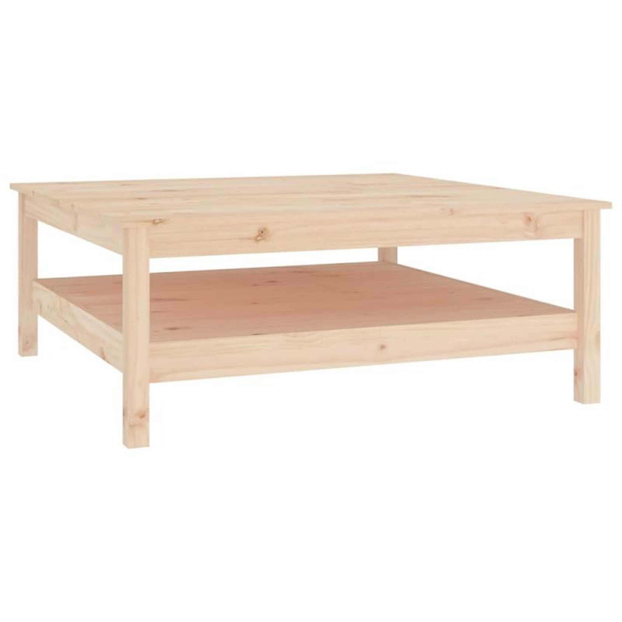 Voir la diapositive 2 : VIDAXL Table basse 100x100x40 cm Bois massif de pin