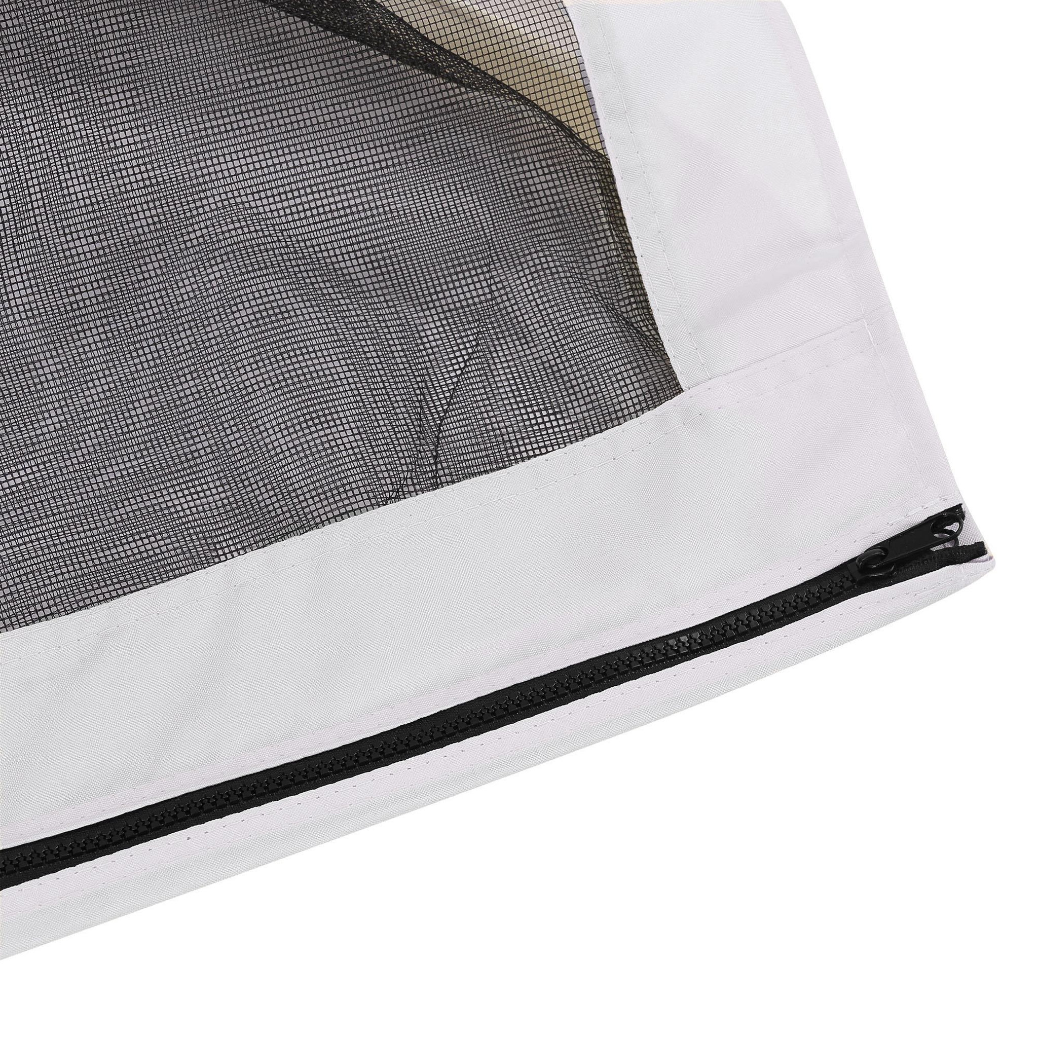 Voir la diapositive 6 : OUTSUNNY Moustiquaires pour tonnelle barnum pavillon de jardin 3 x 4 m - lot de 4 moustiquaires zippées + crochets d'attaches - polyester nylon