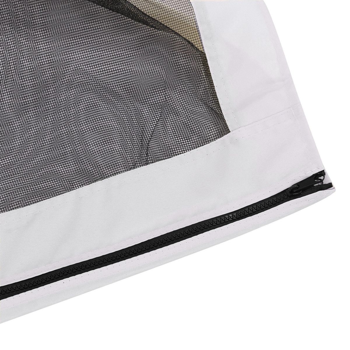 OUTSUNNY Moustiquaires pour tonnelle barnum pavillon de jardin 3 x 4 m - lot de 4 moustiquaires zippées + crochets d'attaches - polyester nylon