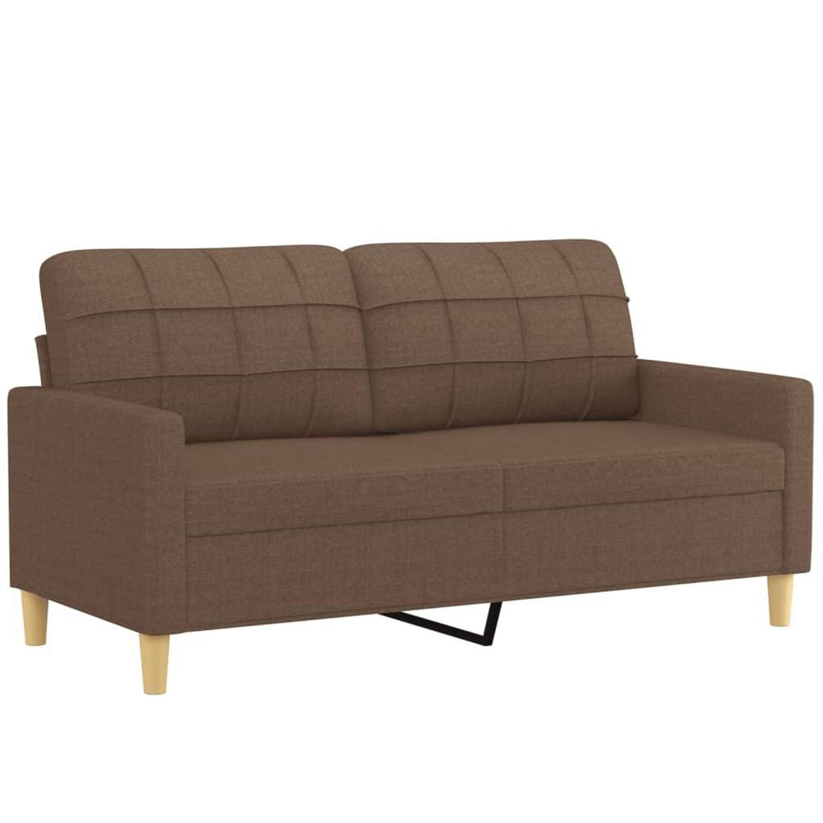 VIDAXL Ensemble de canapes 2 pcs avec coussins marron tissu