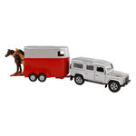 GLOB KIDS Kids Globe Die-cast Land Rover with Horse Trailer 1:32