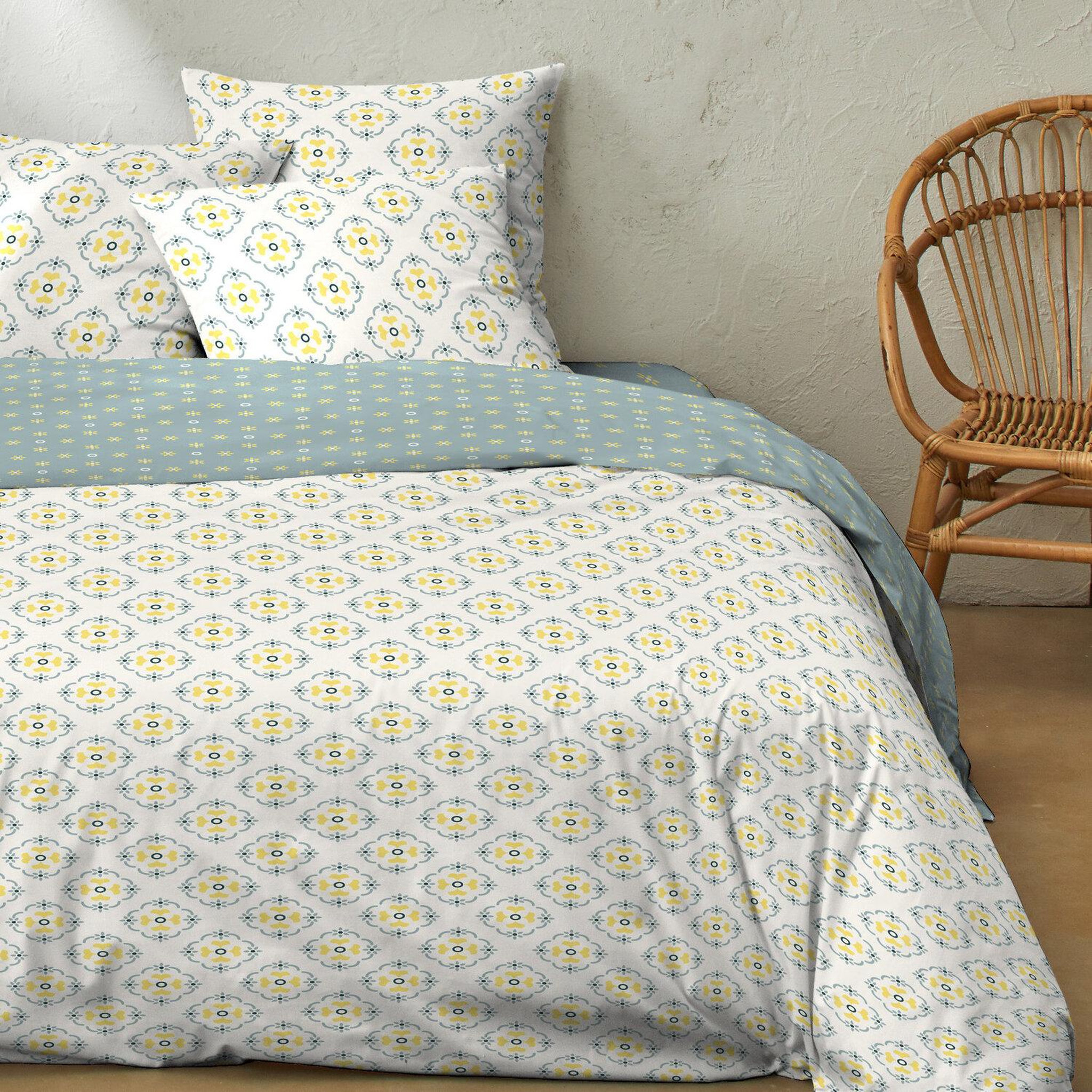 Voir la diapositive 3 : Home collection Parure housse de couetteavectaie oreiller coton 51 fils creala