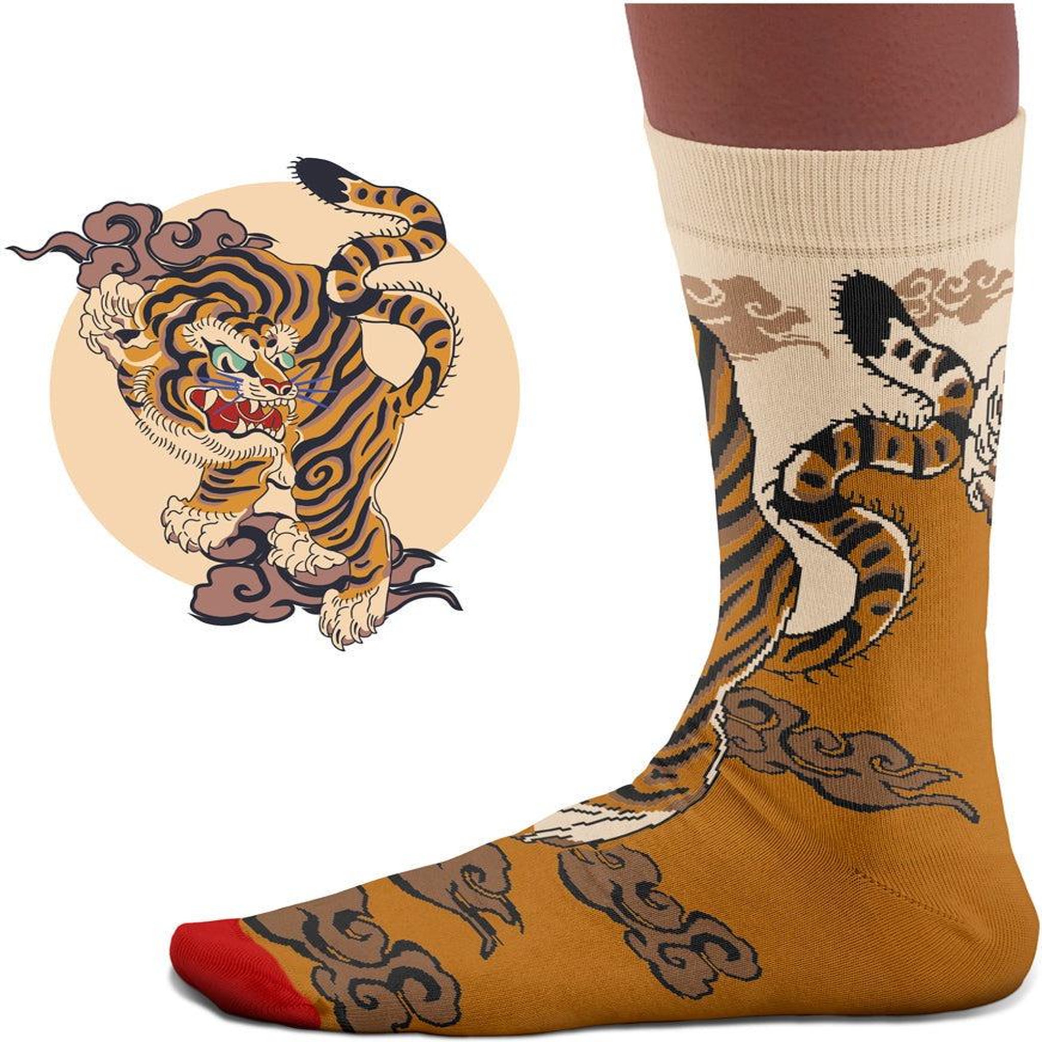 Voir la diapositive 3 : SOCK AFFAIRS Chaussettes tatouage tigre japonais