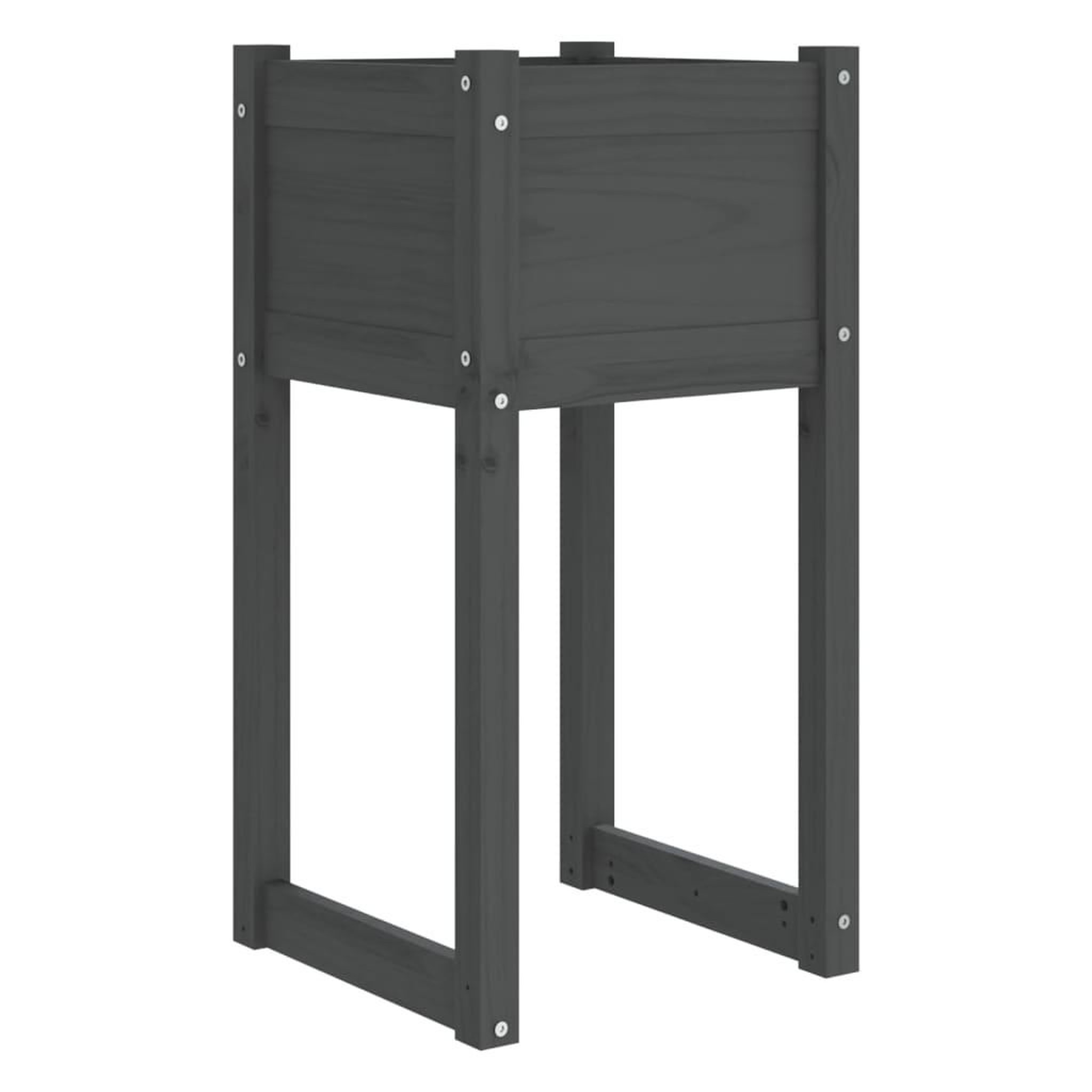 Voir la diapositive 2 : VIDAXL Jardiniere Gris 40x40x81 cm Bois massif de pin