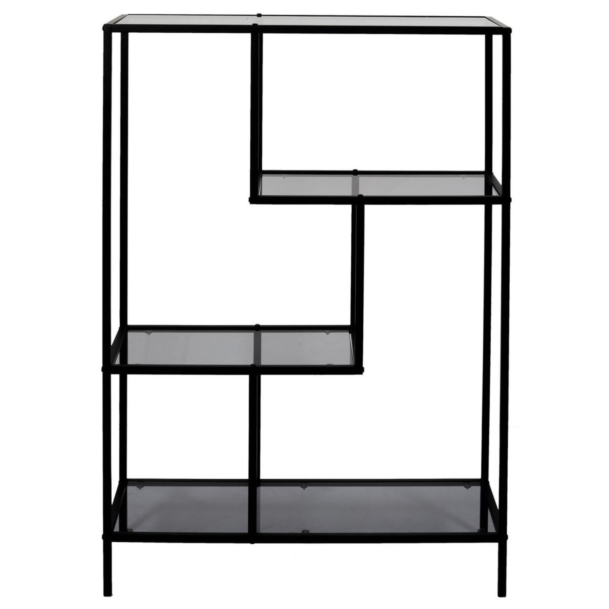 Voir la diapositive 2 : The Home Deco Factory Étagère en Verre Fumé  Edison  113cm Noir