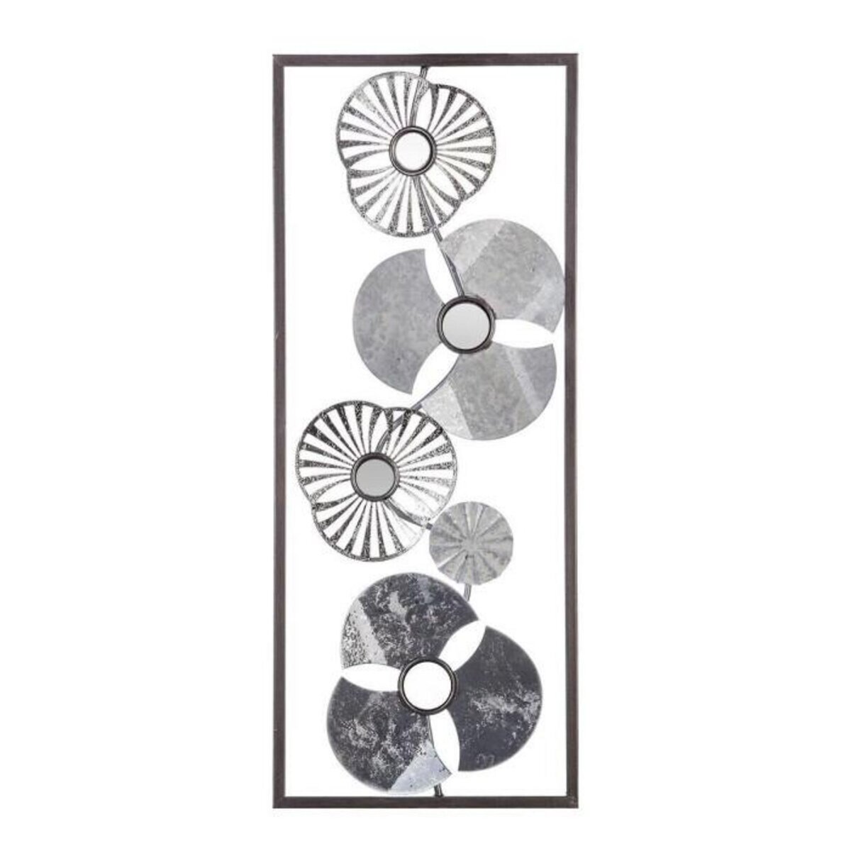 ATMOSPHERA Décoration Murale en Métal  Fleurs  61cm Argent