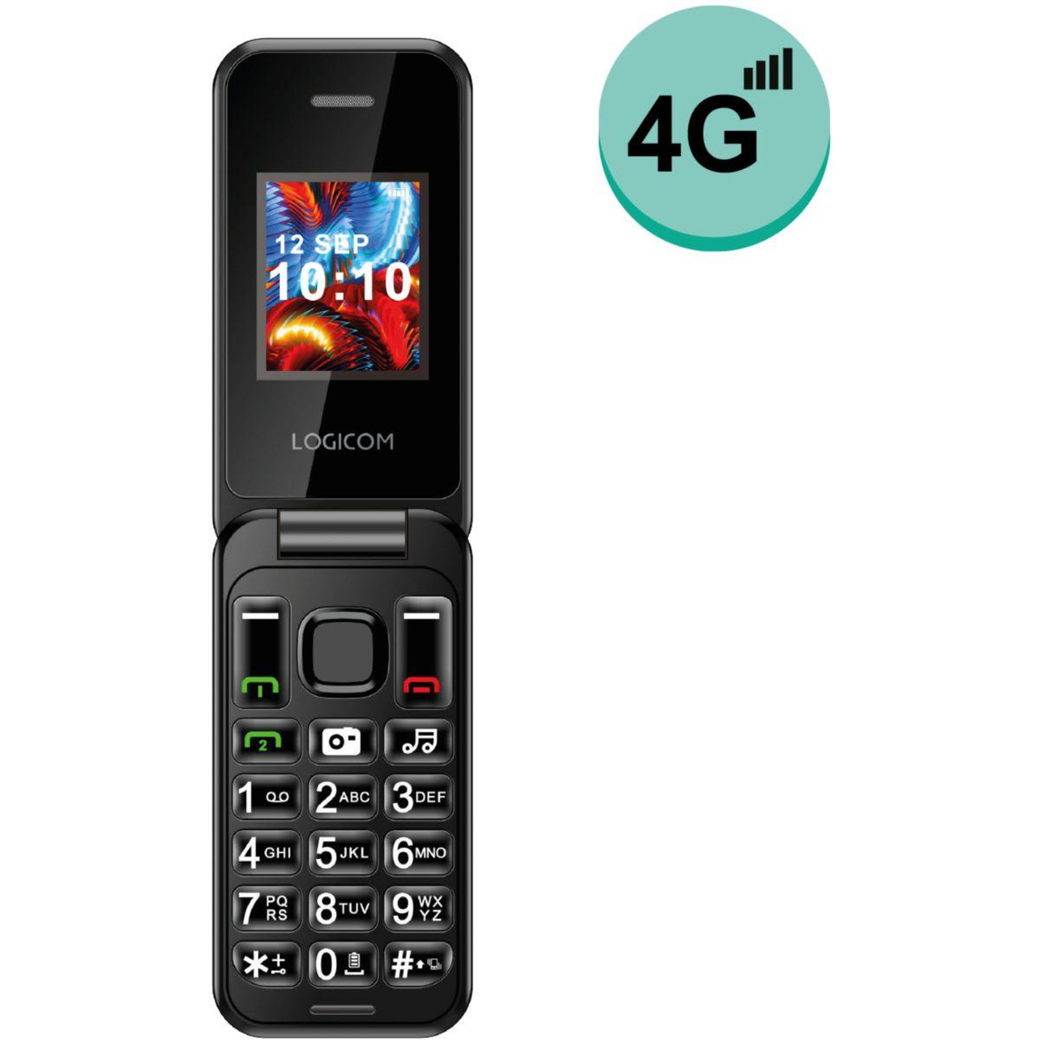 Logicom Téléphone portable Fleep 450 Noir 4G