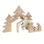Voir la diapositive 2 : Paris Prix Statuette Déco Bois  Puzzle Nativité  54cm Or