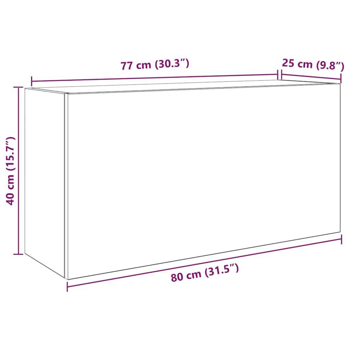 VIDAXL Armoire murale de bain chene fume 80x25x40 cm bois d'ingenierie