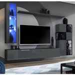 Paris Prix Ensemble Meuble TV Design  Switch II  250cm Gris & Noir
