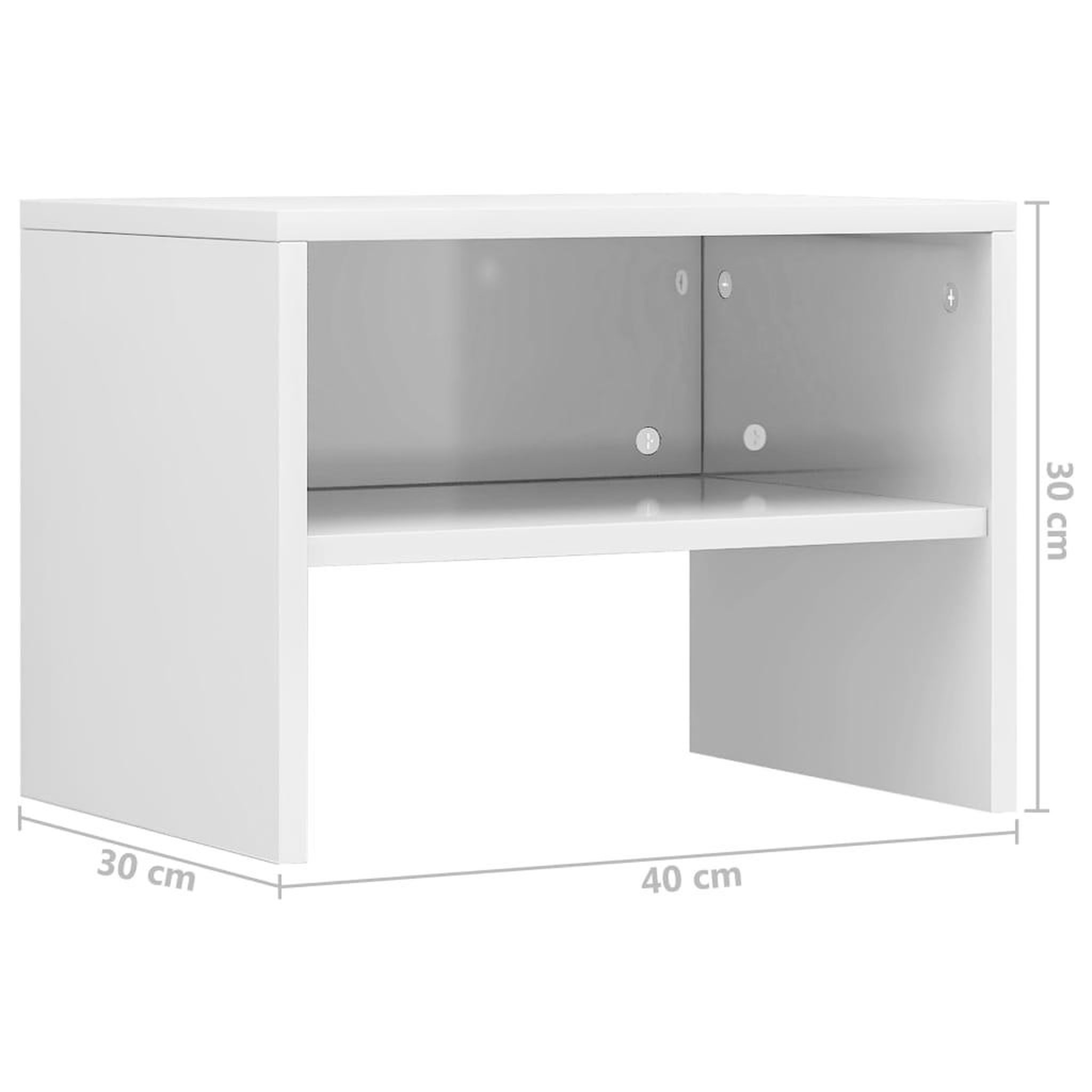 Voir la diapositive 6 : VIDAXL Tables de chevet 2pcs Blanc brillant 40x30x30cm Bois ingenierie