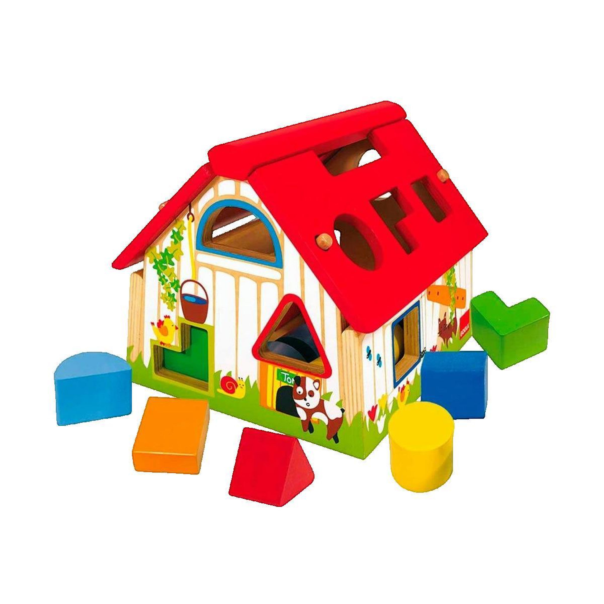 Voir la diapositive 3 : Goula Jeu d'éveil Goula Maison boîte à forme colorée