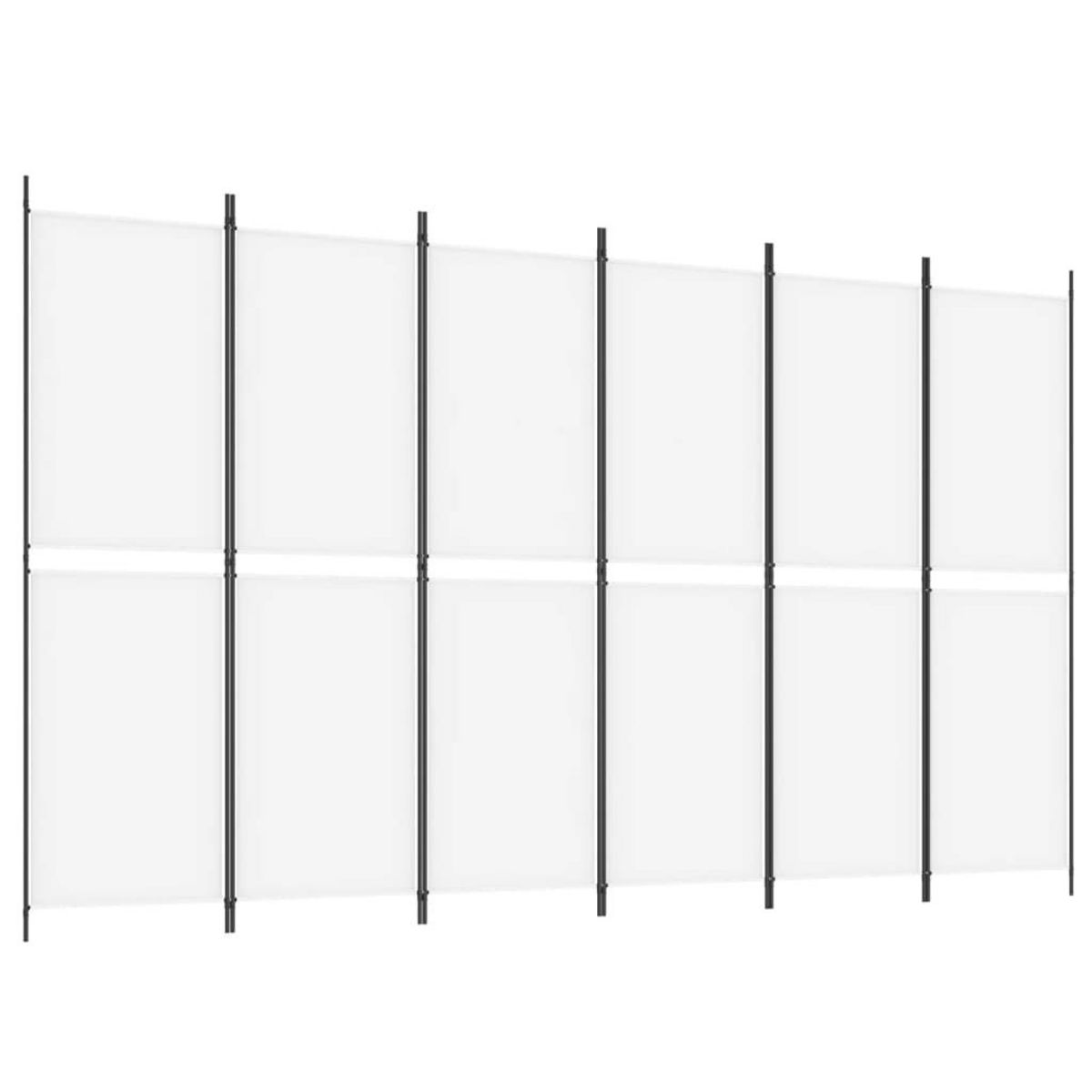 VIDAXL Cloison de separation 6 panneaux Blanc 300x180 cm Tissu