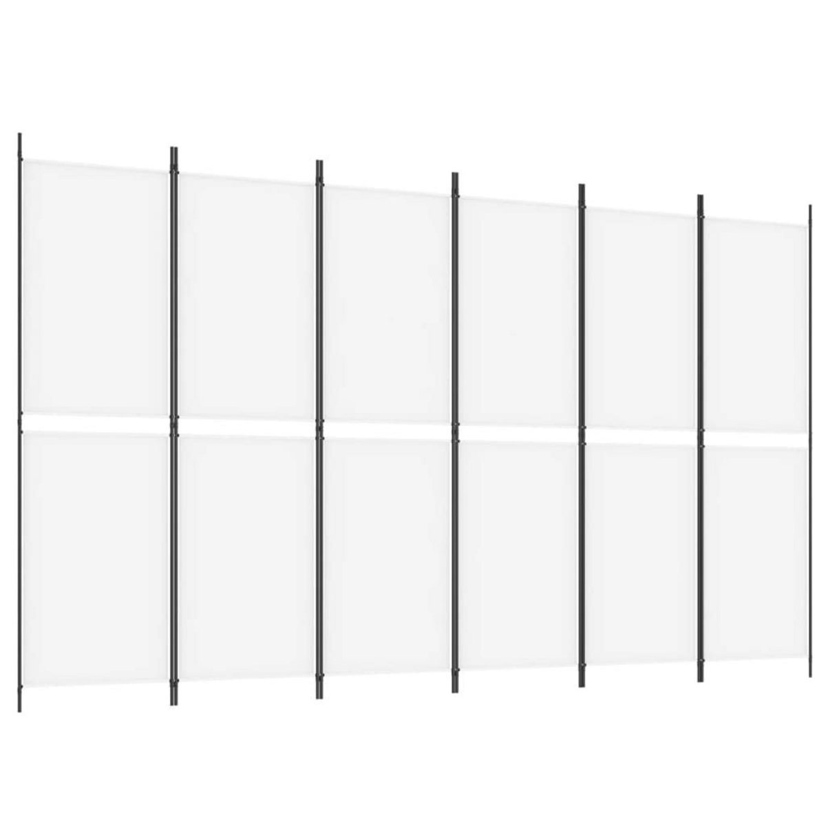 VIDAXL Cloison de separation 6 panneaux Blanc 300x180 cm Tissu