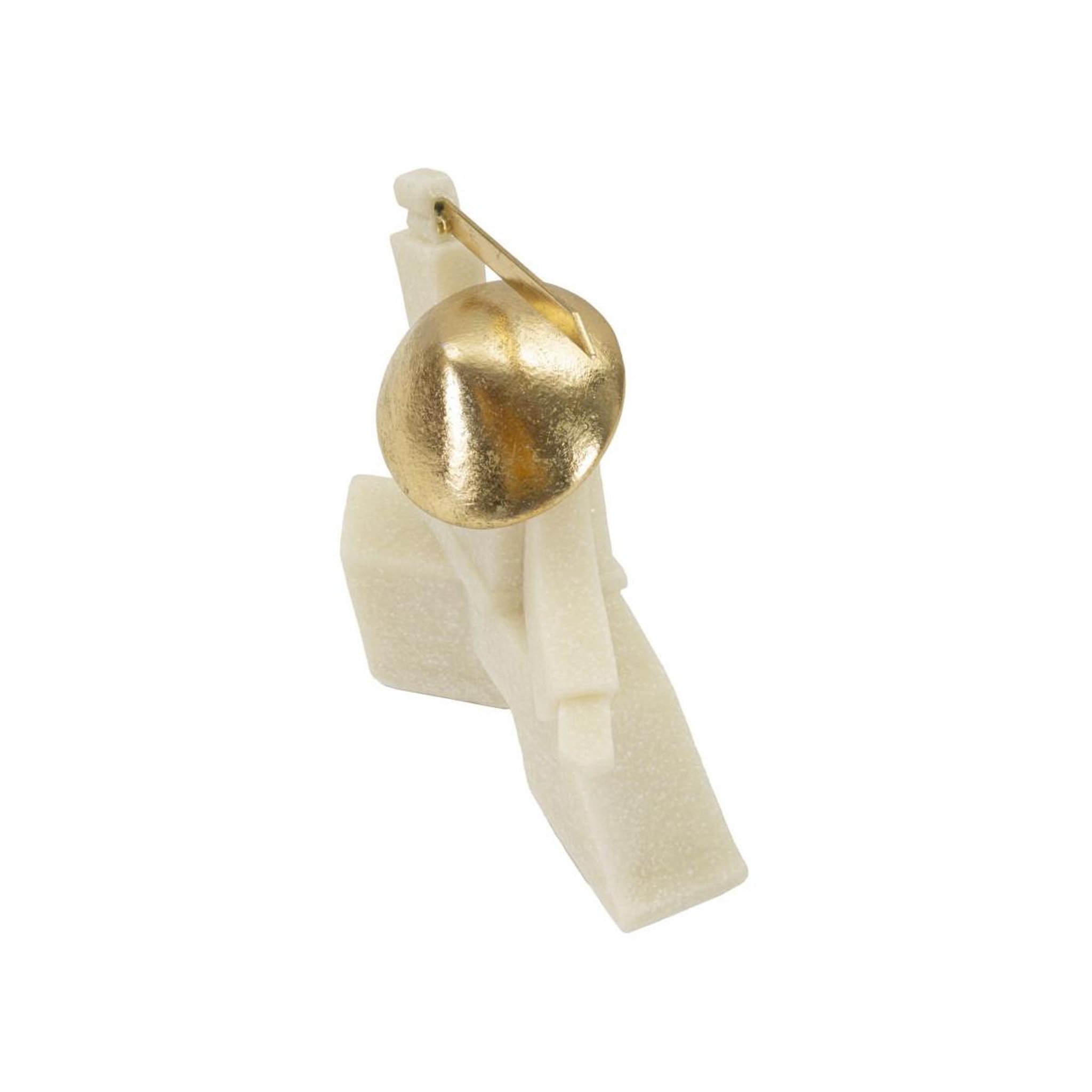 Voir la diapositive 3 : Paris Prix Statuette déco samouraï  odab  18cm blanc & or