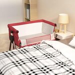 VIDAXL Lit pour bebe avec matelas Rouge Tissu de lin