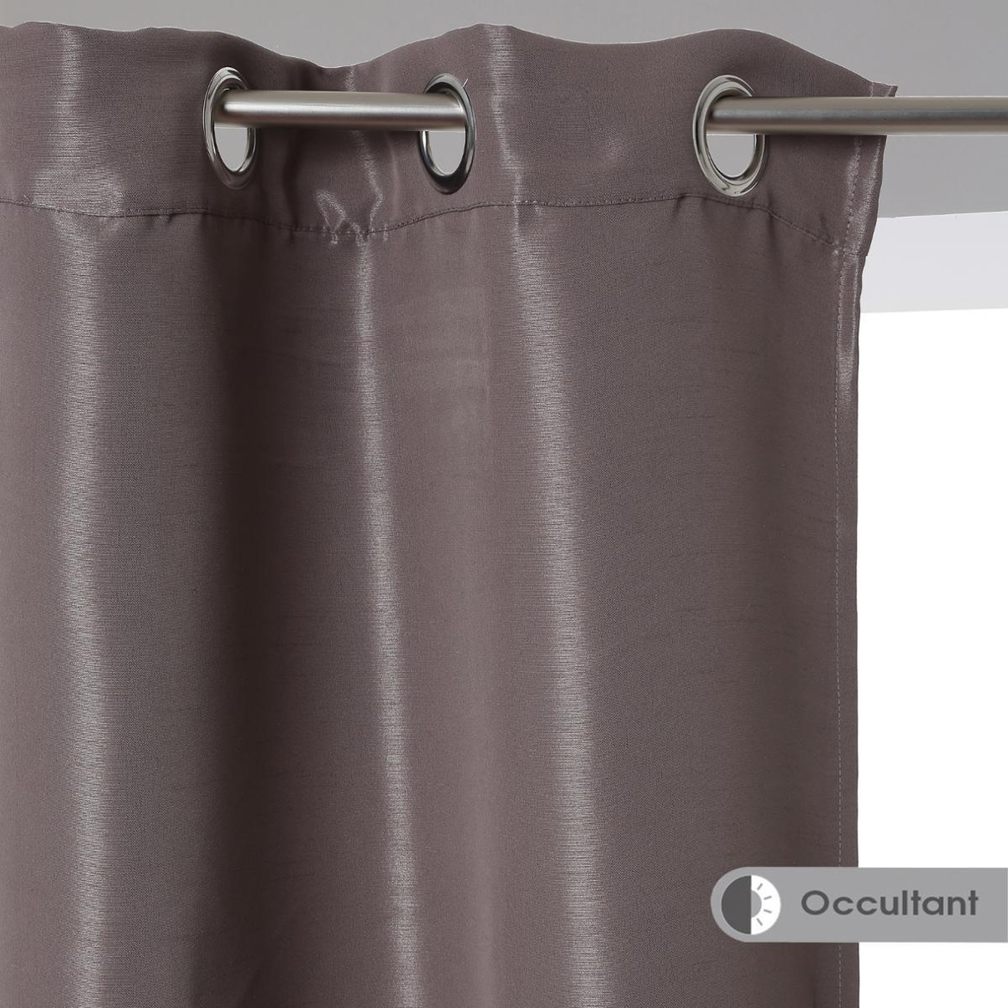 Voir la diapositive 3 : ATMOSPHERA Rideau Occultant  Satin  140x260cm Taupe
