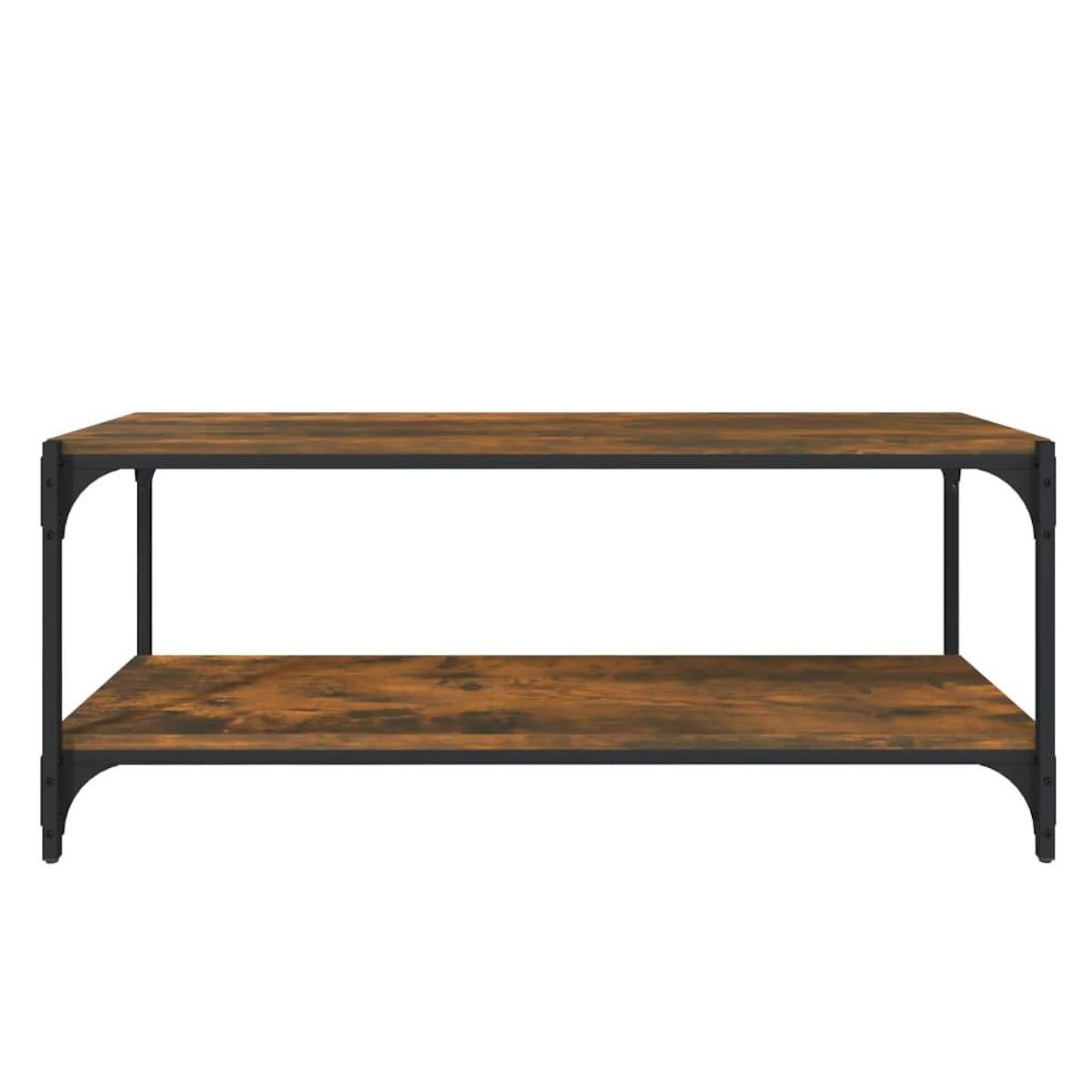 VIDAXL Meuble TV Chene fume 100x33x41 cm Bois d'ingenierie et acier