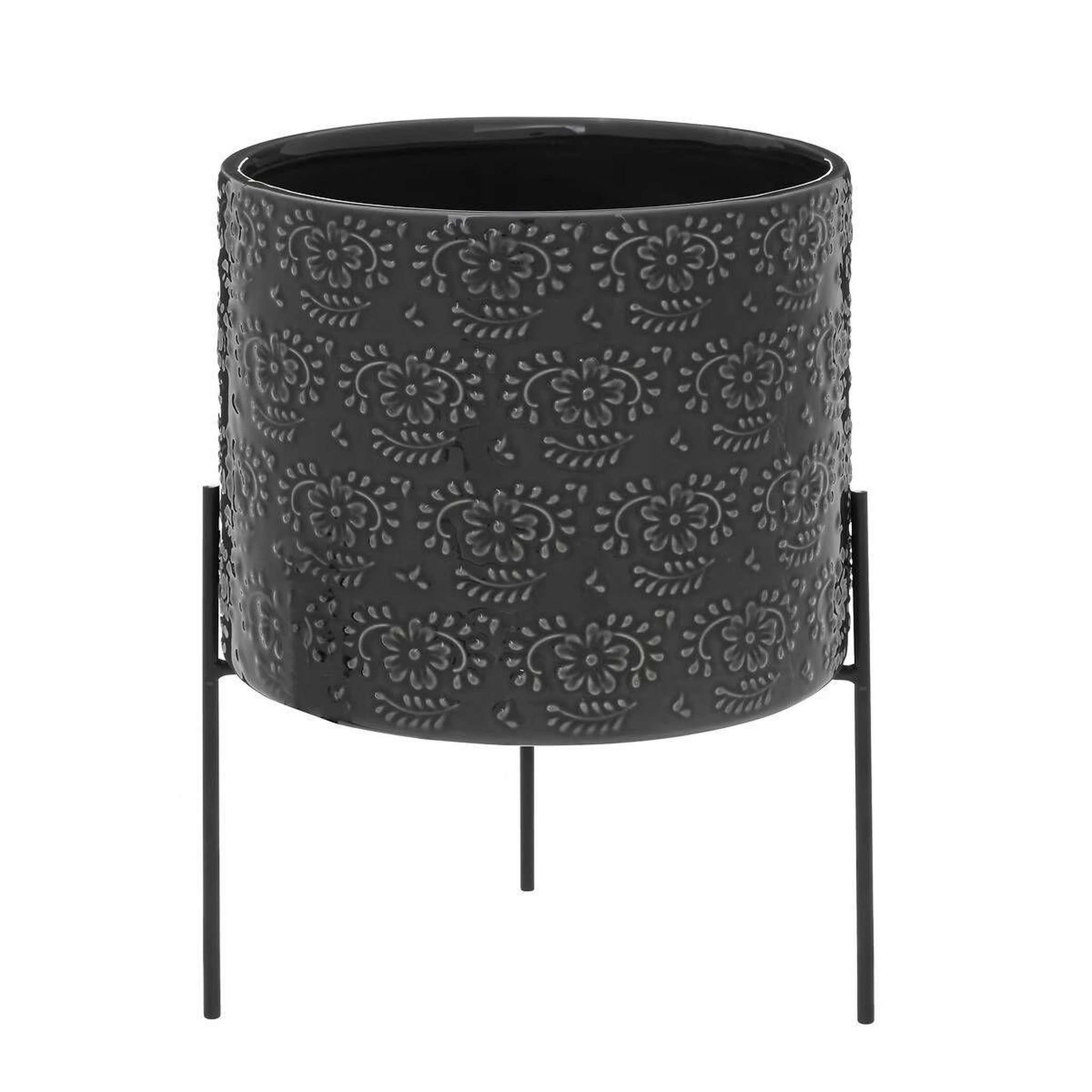 Voir la diapositive 1 : ATMOSPHERA Cache-Pot sur Pied  Lumhiv  37cm Gris