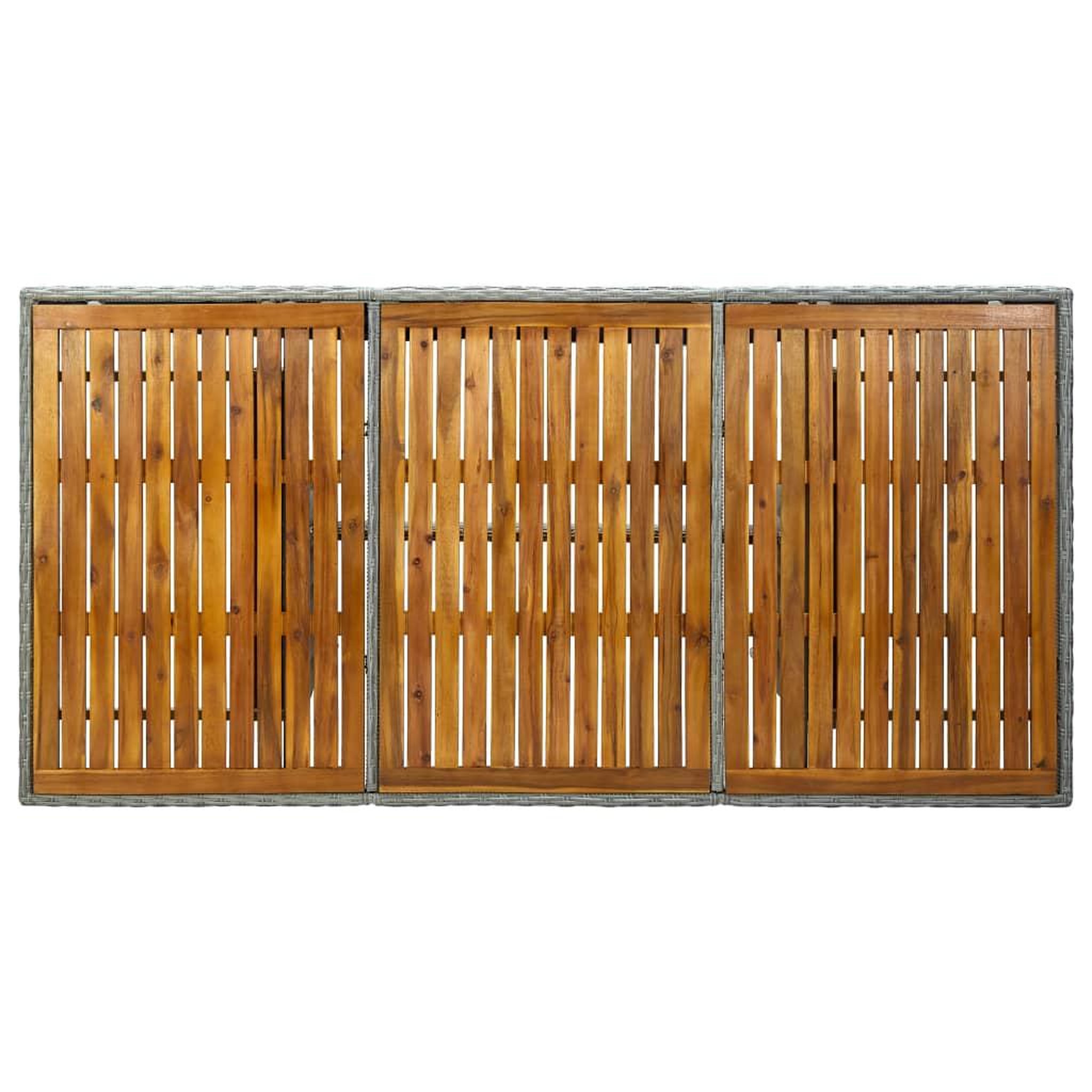 Voir la diapositive 4 : VIDAXL Table de jardin Gris clair Resine tressee et bois d'acacia