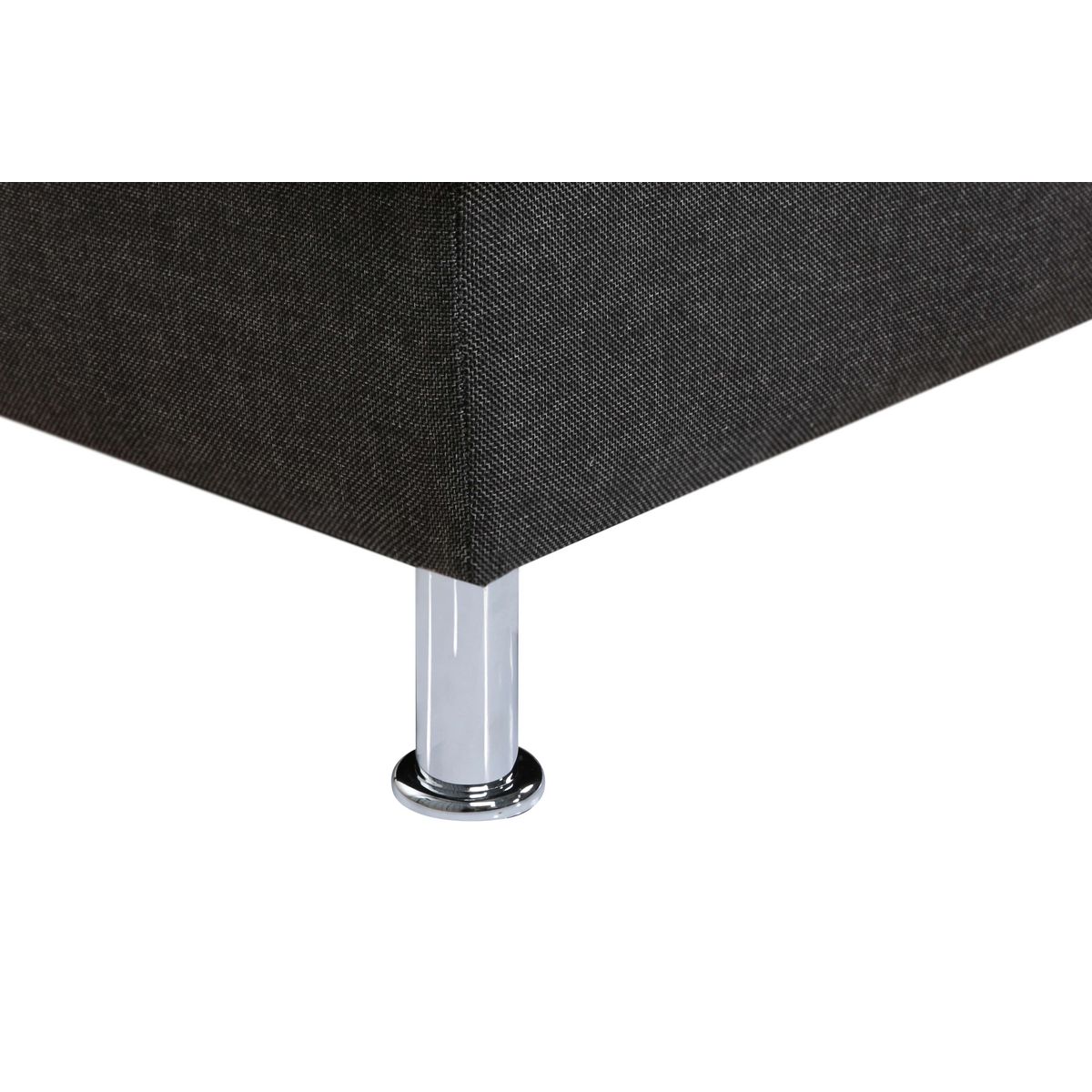 Canapé d'angle 4-5 places fixe avec LED - TOMY - Tissu gris chiné foncé - Angle gauche