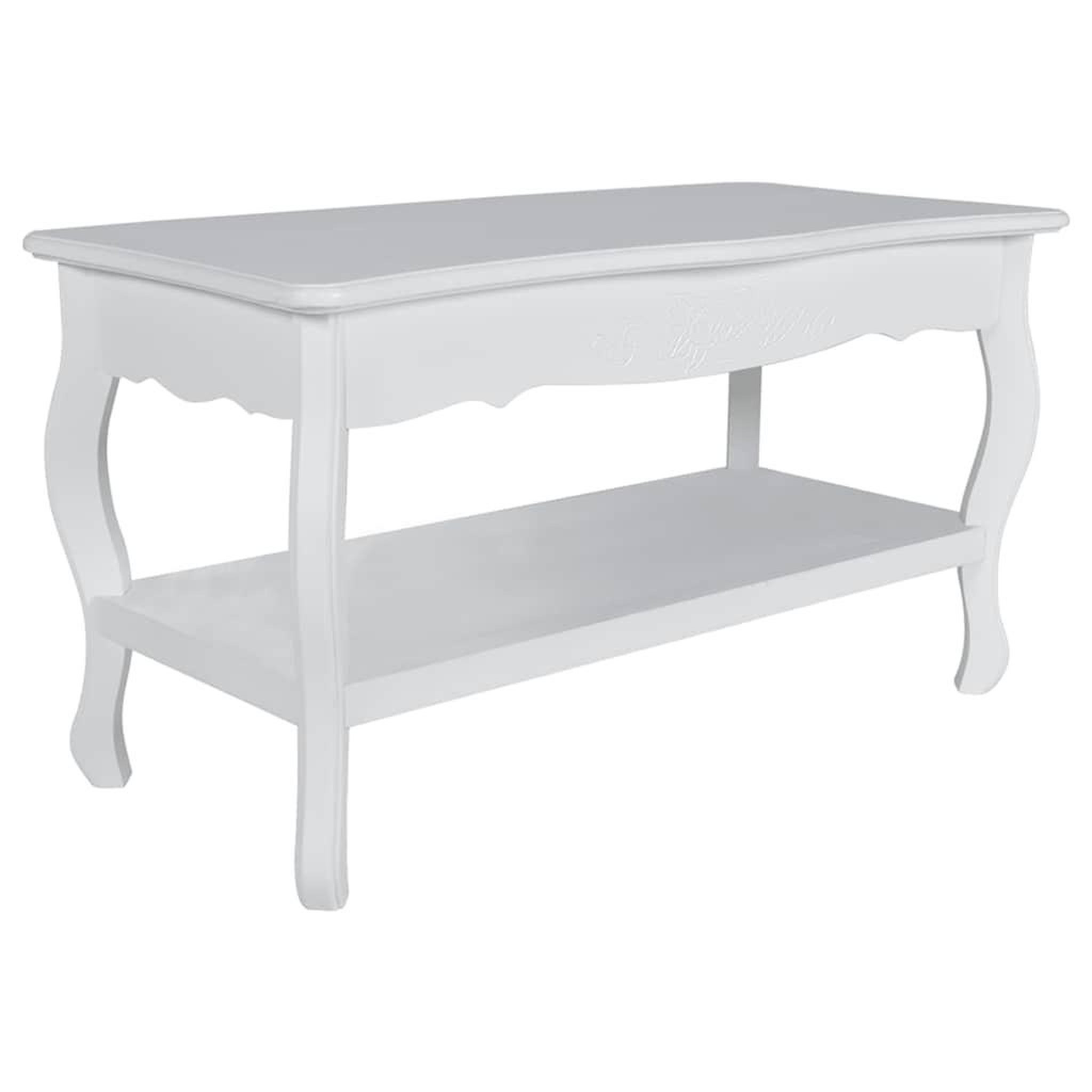 VIDAXL Table basse 2 couches mdf blanc