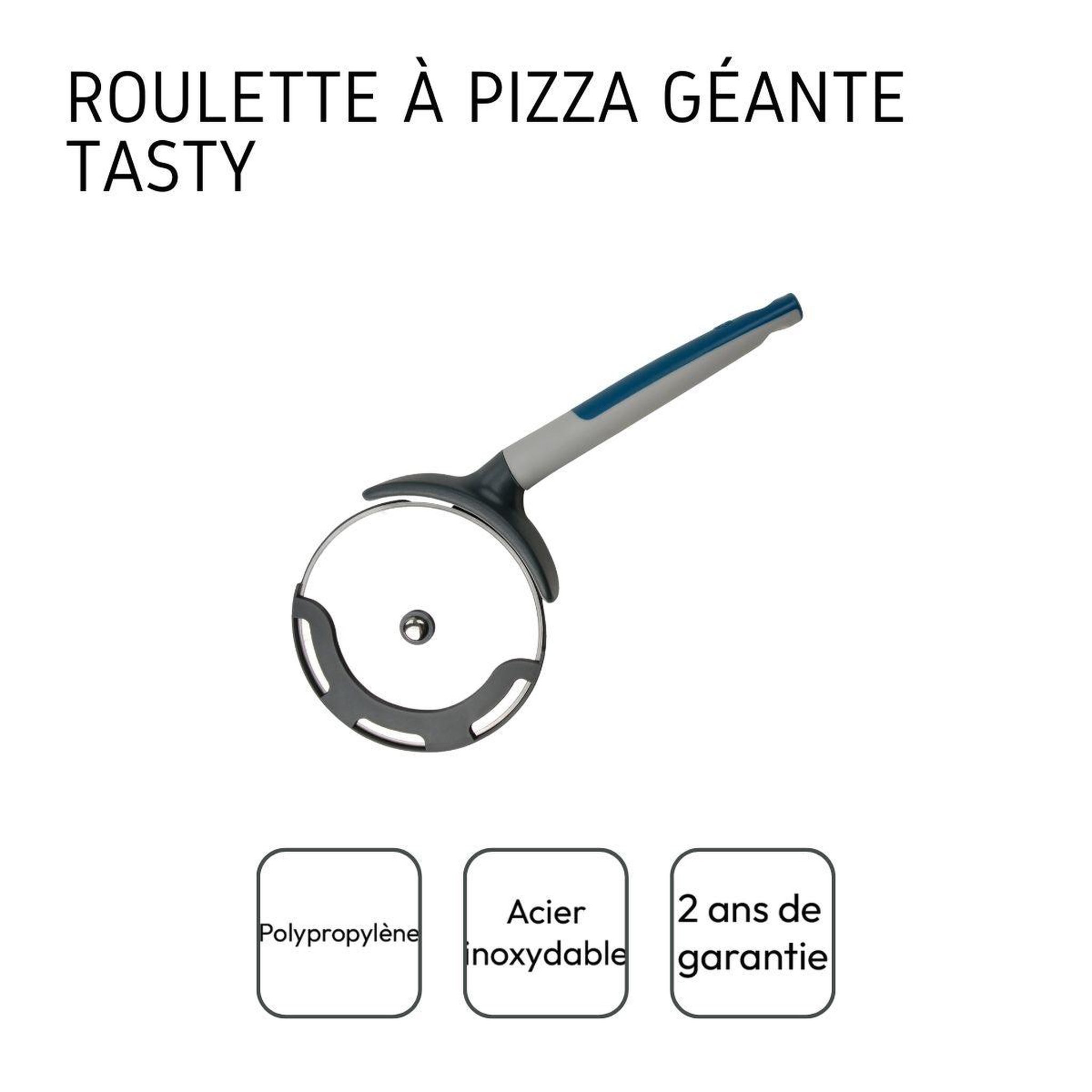 Voir la diapositive 4 : TASTY Roulette à pizza géante avec protège lame 25 cmtasty core