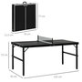 Voir la diapositive 3 : HOMCOM Mini table de ping pong pliable dim. 152 x 76 x 72 cm noir blanc