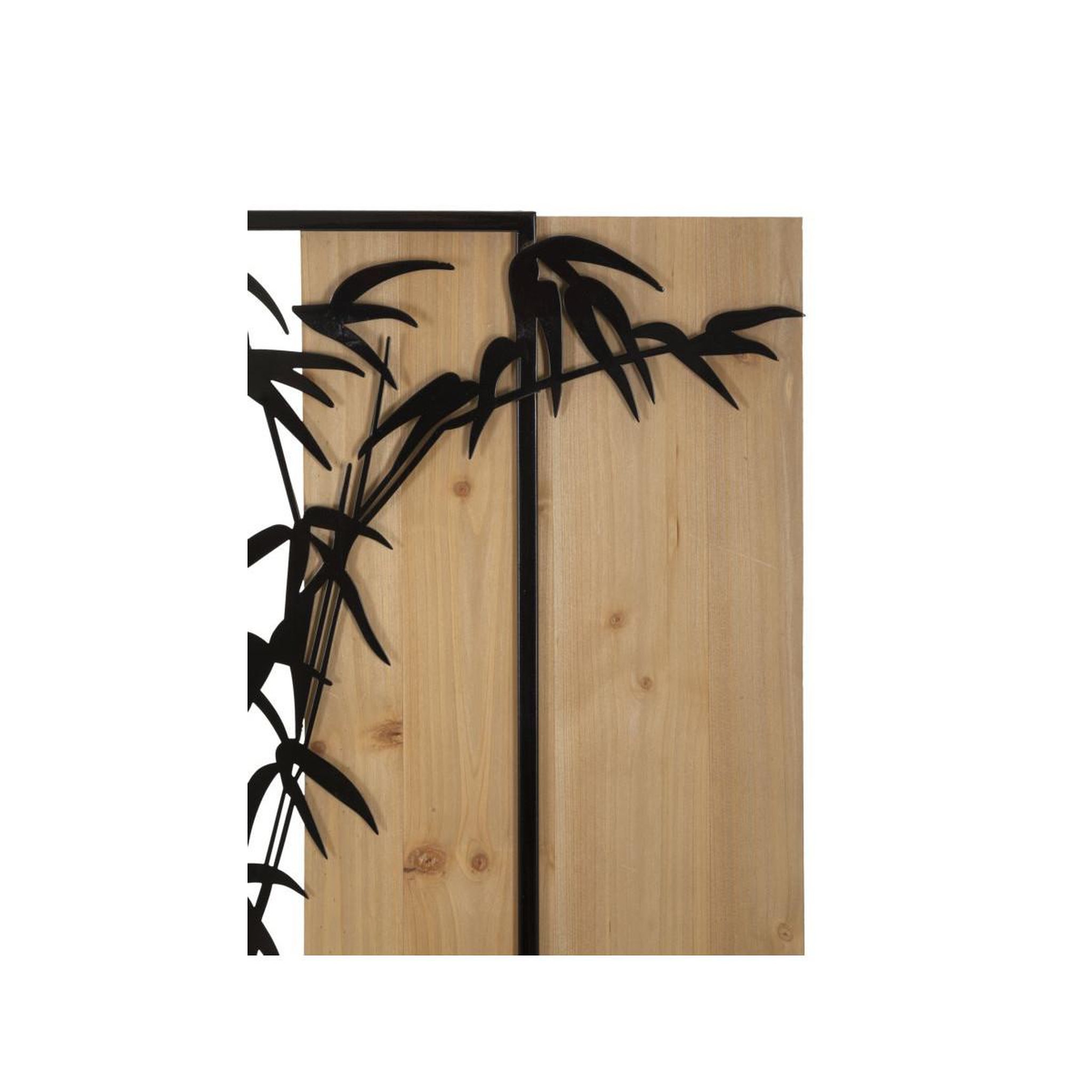 Voir la diapositive 2 : Paris Prix Décoration murale encadrée  bambou  80cm noir & naturel