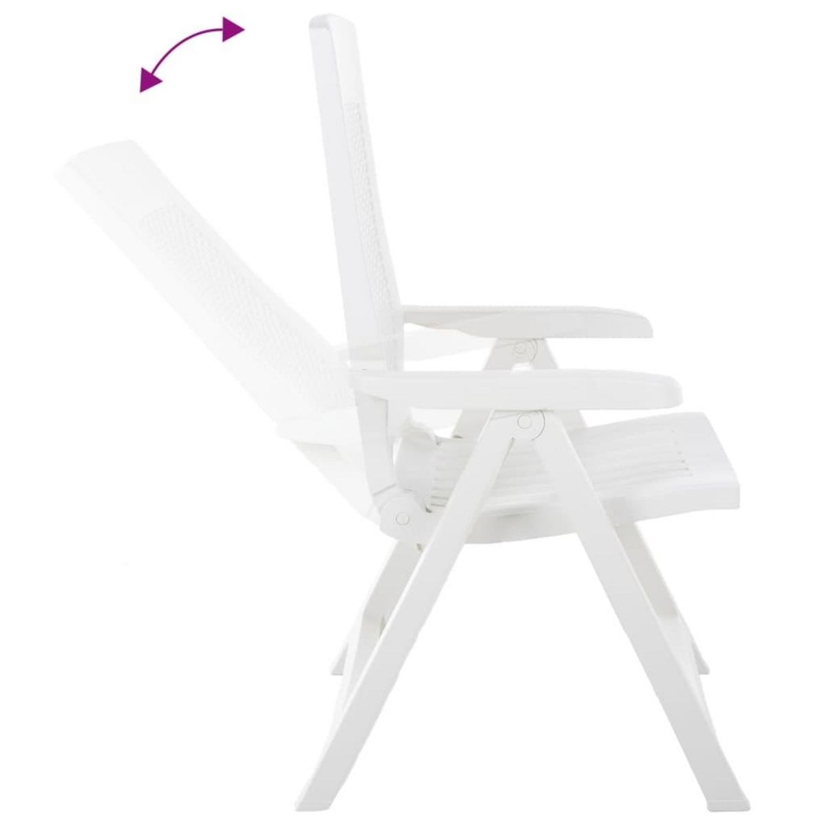 VIDAXL Chaises inclinables de jardin lot de 2 Plastique Blanc