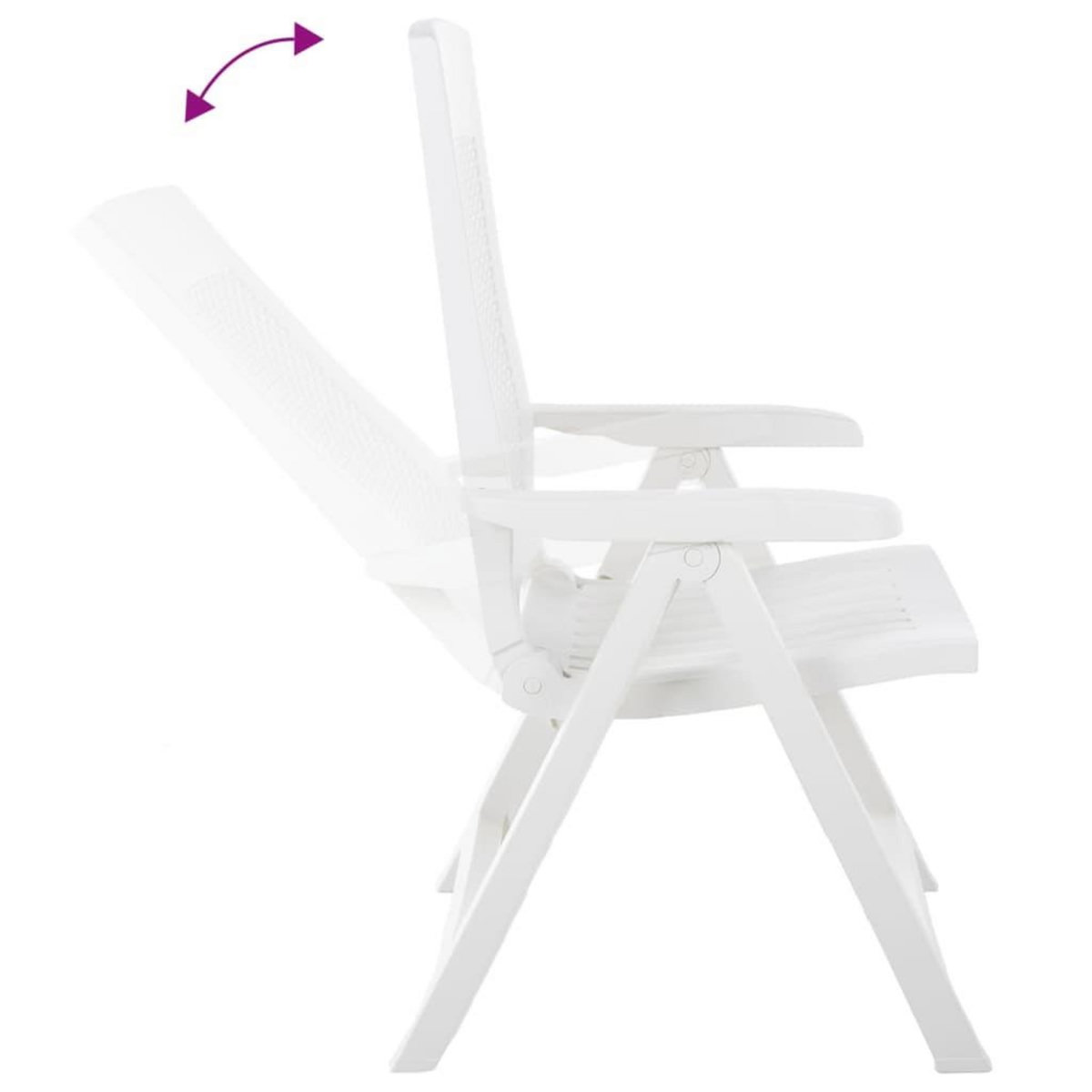 VIDAXL Chaises inclinables de jardin lot de 2 Plastique Blanc
