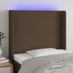 VIDAXL Tete de lit a LED Marron fonce 93x16x118/128 cm Tissu